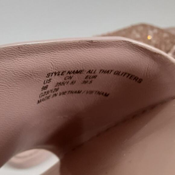 Kate Spade All That Glitters Slide Sandals Blush Pink Rhinestone Womens 9 Y2K - Picture 7 of 8